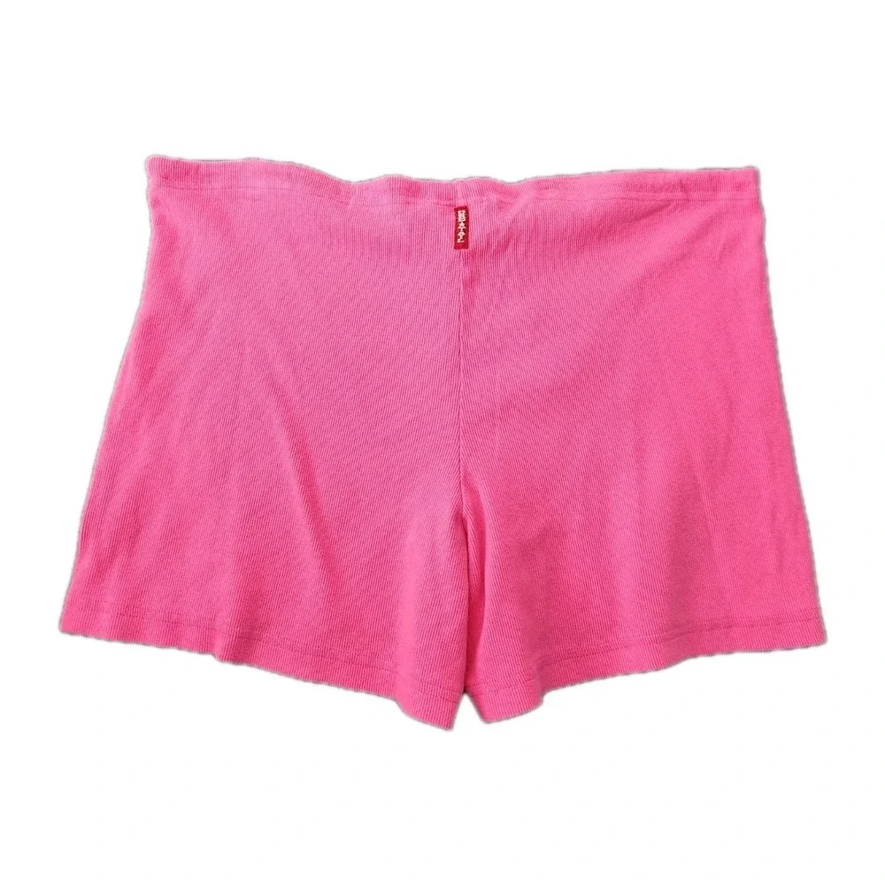 Hard‎ Tail Forever Ribbed Cloth Loungewear Pink Shorts Made In USA Size L Cotton